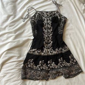 Alice and Olivia Glinda Tassel Spaghetti Strap Dress